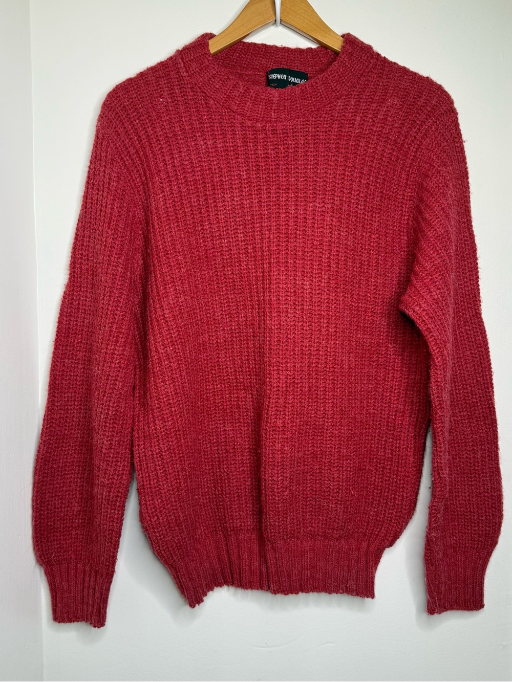 Vintage 70s 80s Stephen Douglas Knit Sweater Sz XL Shelty Acrylic Reddish Unisex